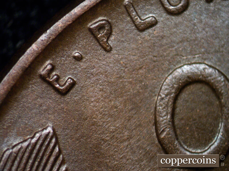 1937 Lincoln cent obverse, CopperCoins die 1937D•1DR•002.
