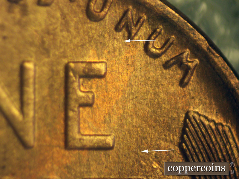 Die-stage A marker on 1937D•1MM•001 (1937 Repunched Mint Mark).