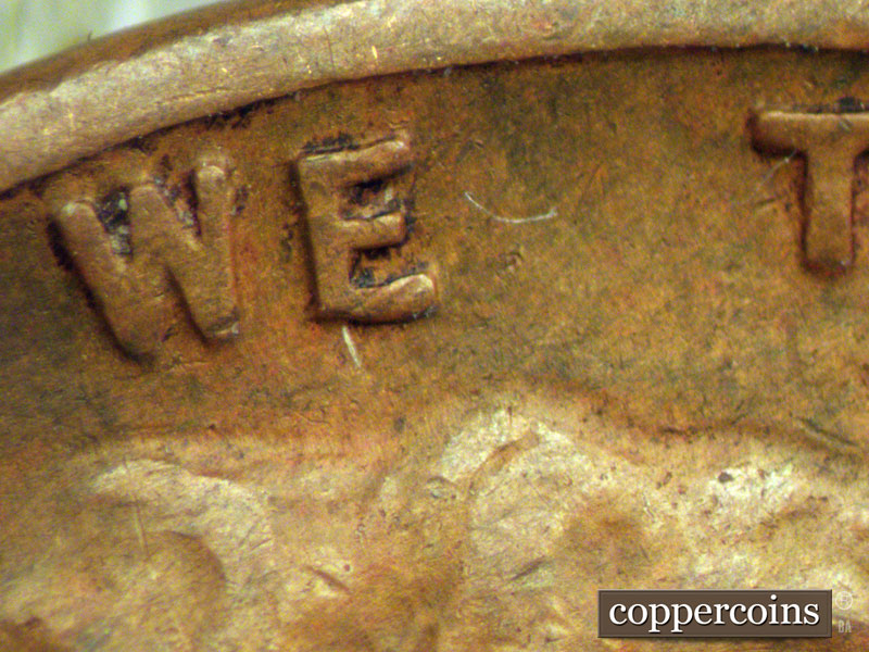 Die-stage B marker on 1937D•1MM•001 (1937 Repunched Mint Mark).