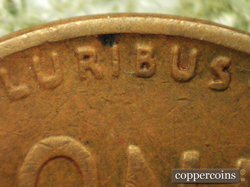 Die-stage B marker on 1937D•1MM•001 (1937 Repunched Mint Mark).