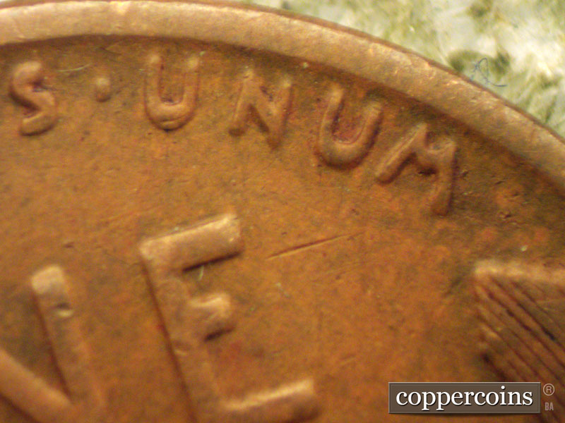 Die-stage B marker on 1937D•1MM•001 (1937 Repunched Mint Mark).
