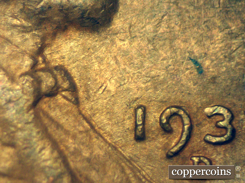 Die-stage A marker on 1937D•1MM•002 (1937 Repunched Mint Mark).