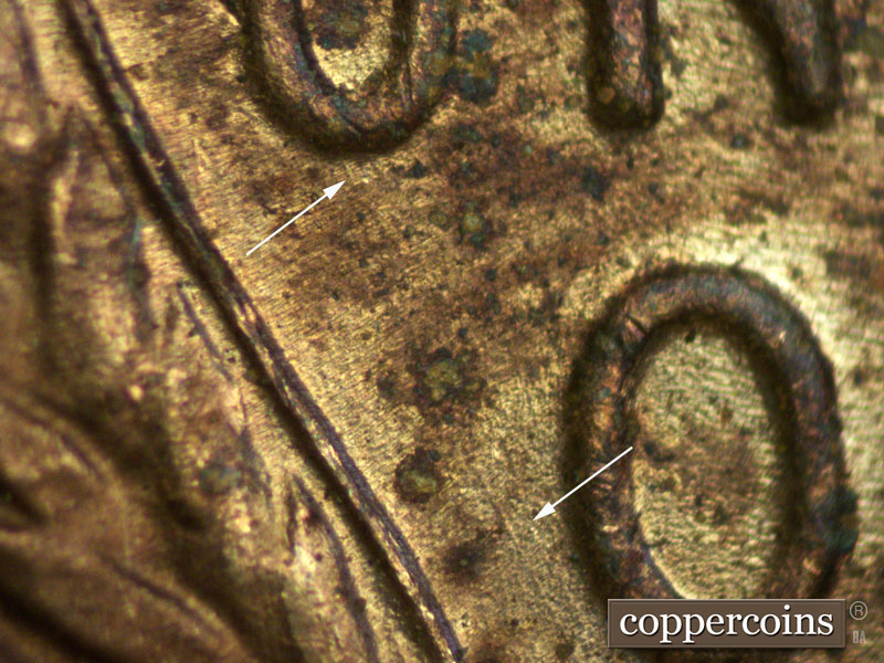 Die-stage B marker on 1937D•1MM•002 (1937 Repunched Mint Mark).