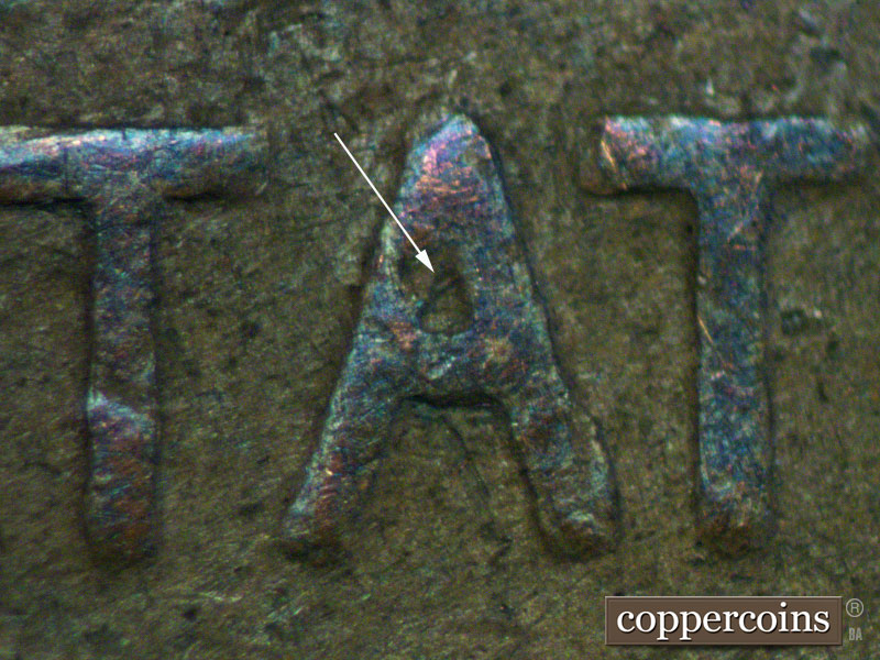 Die-stage B marker on 1937D•1MM•004 (1937 Repunched Mint Mark).