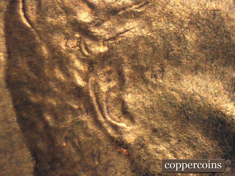 Die-stage B marker on 1937D•1MM•006 (1937 Repunched Mint Mark).