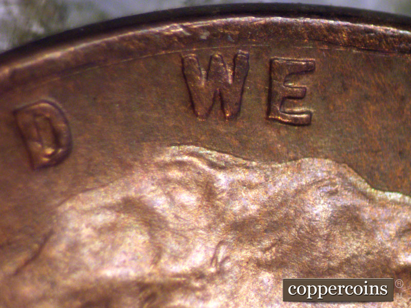 Die-stage B marker on 1937D•1MM•006 (1937 Repunched Mint Mark).
