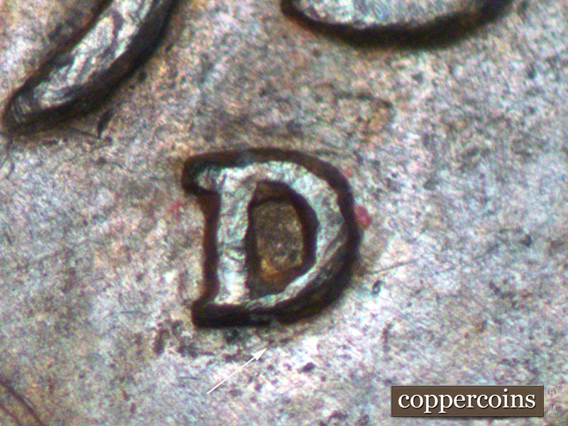 1937 Lincoln cent obverse, CopperCoins die 1937D•1MM•007.