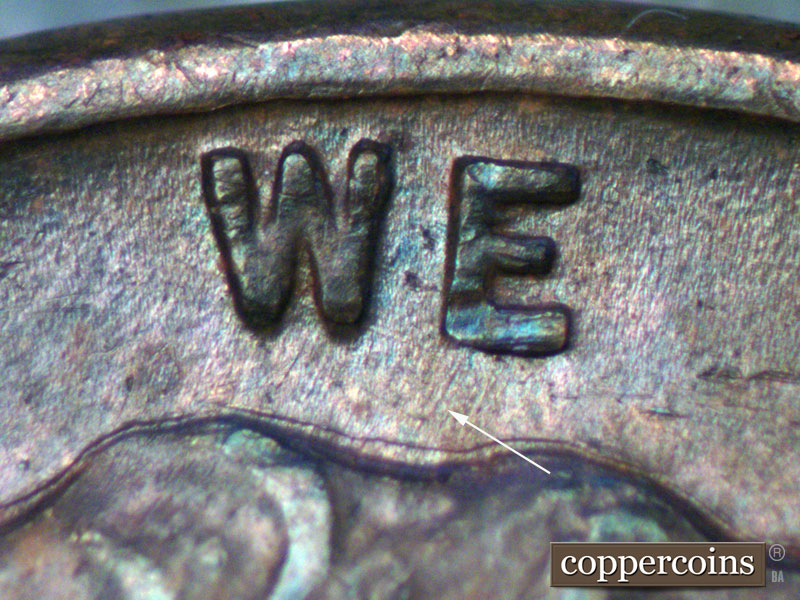 Die-stage B marker on 1937D•1MM•007 (1937 Repunched Mint Mark).