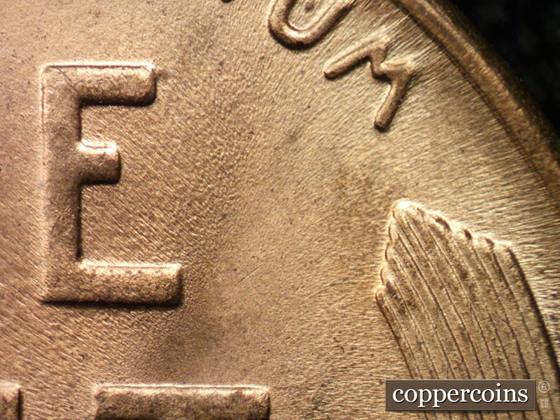 Die-stage B marker on 1937D•1MM•008 (1937 Repunched Mint Mark).