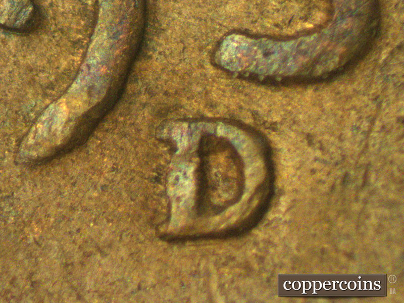 Die-stage C marker on 1937D•1MM•011 (1937 Repunched Mint Mark).