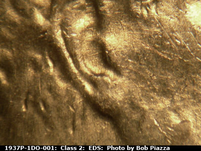 Die-stage A marker on 1937P•1DO•001 (1937 Doubled Die Obverse).