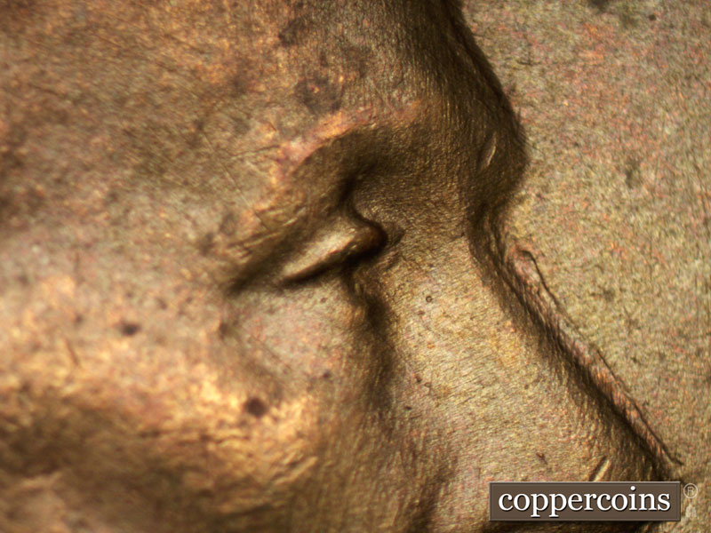 1937 Lincoln cent obverse, CopperCoins die 1937P•1DO•003.