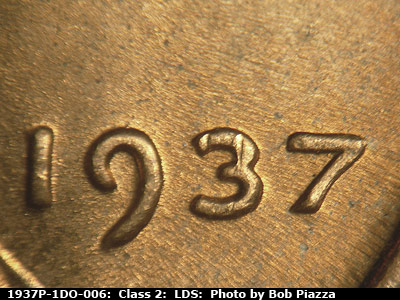 Die-stage C marker on 1937P•1DO•006 (1937 Doubled Die Obverse).