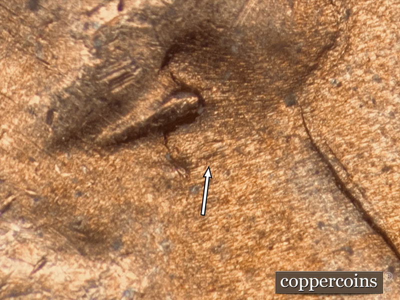 1937 Lincoln cent obverse, CopperCoins die 1937P•1DO•011.
