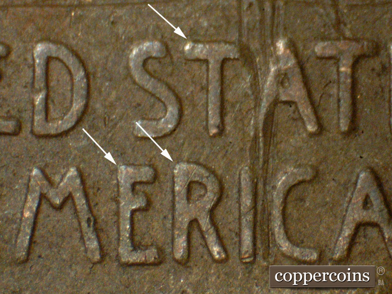 Die-stage C marker on 1937P•1DR•006 (1937 Doubled Die Reverse).