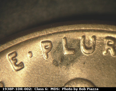 1938 Lincoln cent obverse, CopperCoins die 1938P•1DR•002.