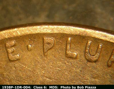 1938 Lincoln cent obverse, CopperCoins die 1938P•1DR•004.