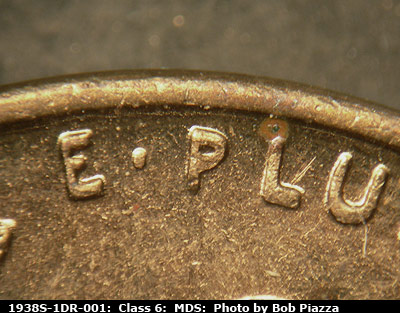 1938 Lincoln cent obverse, CopperCoins die 1938S•1DR•001.