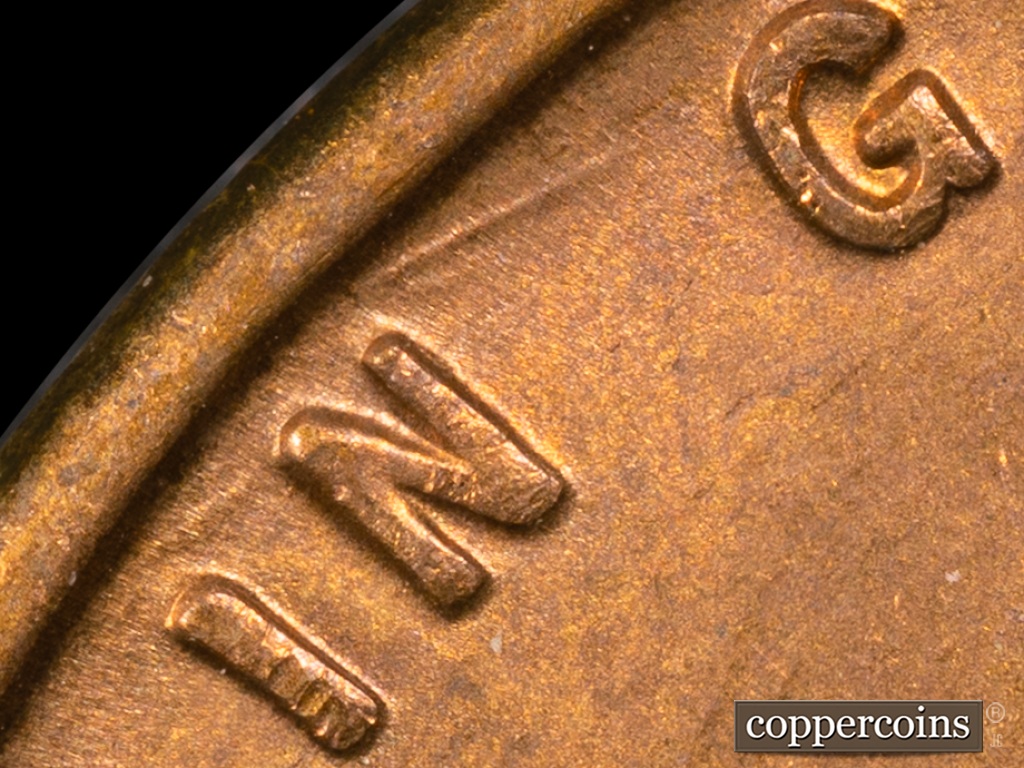 Die-stage C marker on 1938S•1MM•001 showing Die Gouge above IN.