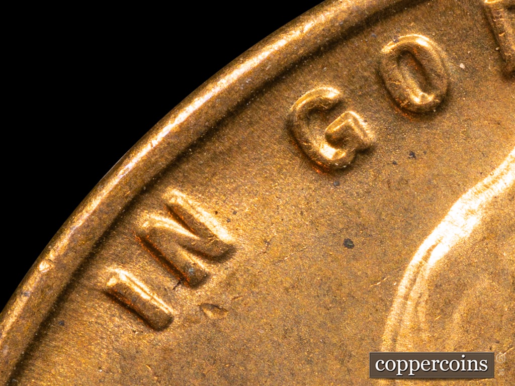Die-stage H marker on 1938S•1MM•001 showing Die Gouge above IN is still visible.