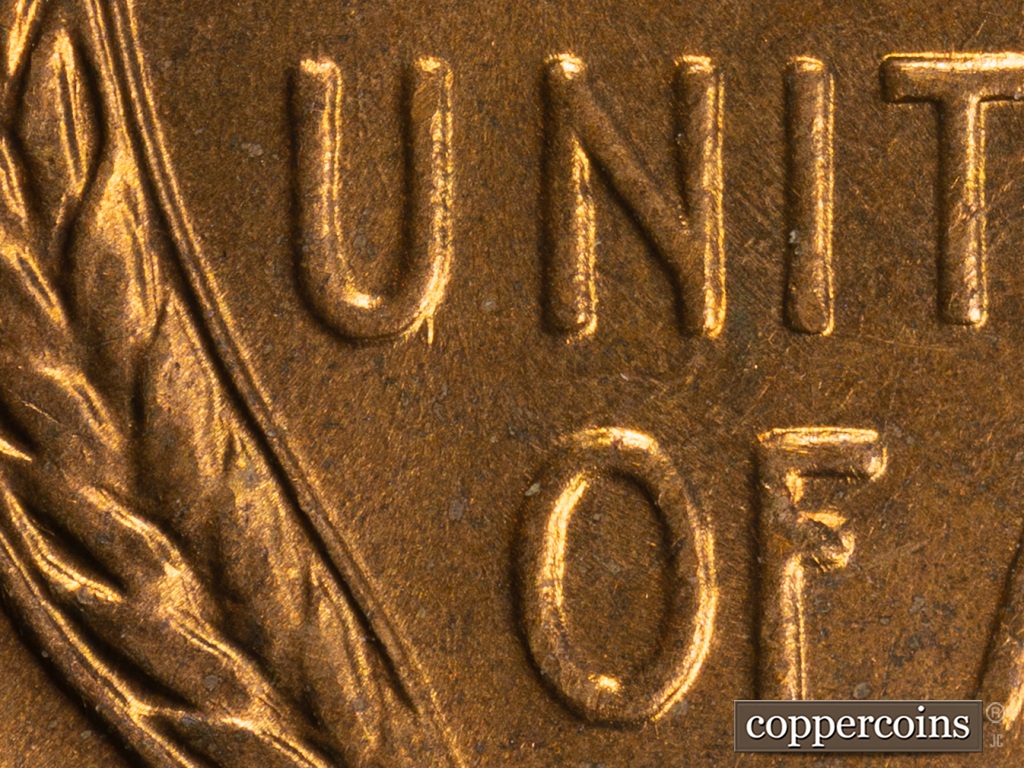 Die-stage E marker on 1938S•1MM•001 showing Die Gouge on lower right of U.