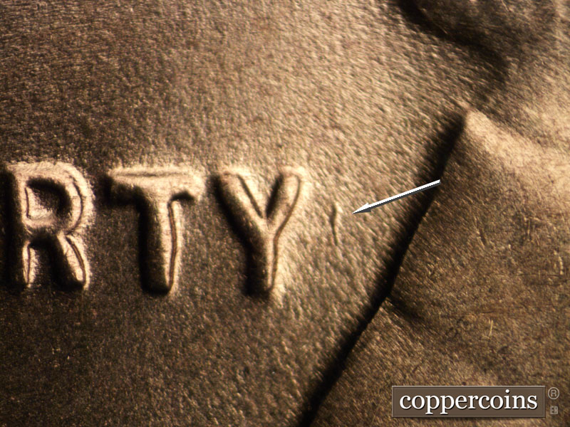 Die-stage B marker on 1938S•1MM•002 (1938 Repunched Mint Mark).