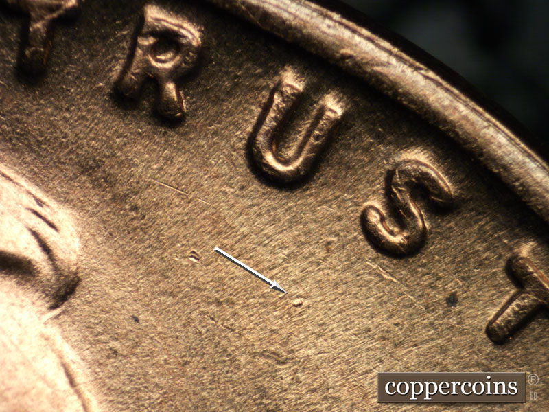 Die-stage C marker on 1938S•1MM•003 (1938 Repunched Mint Mark).