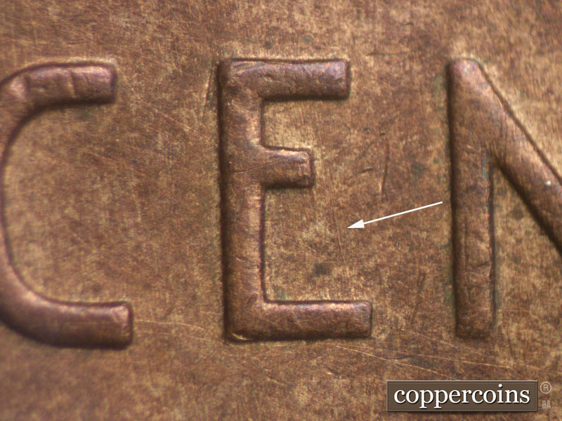 Die-stage B marker on 1939D•1MM•003 (1939 Repunched Mint Mark).