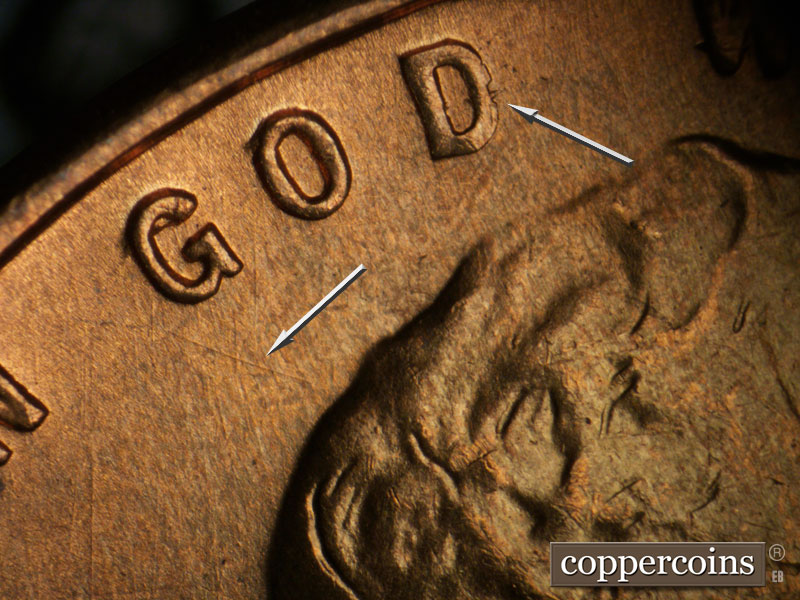 Die-stage B marker on 1939S•1MM•002 (1939 Repunched Mint Mark).
