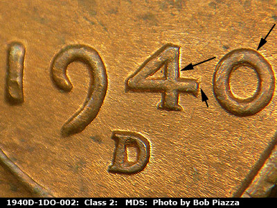 1940 Lincoln cent obverse, CopperCoins die 1940D•1DO•002.