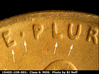 1940 Lincoln cent obverse, CopperCoins die 1940D•1DR•001.