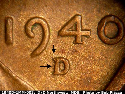 1940 Lincoln cent obverse, CopperCoins die 1940D•1MM•003.