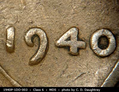 1940 Lincoln cent obverse, CopperCoins die 1940P•1DO•003.
