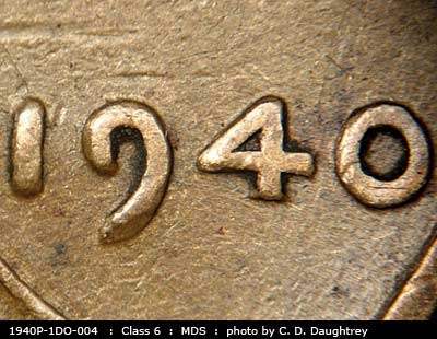 1940 Lincoln cent obverse, CopperCoins die 1940P•1DO•004.