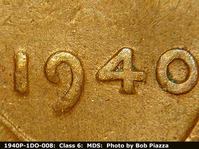 1940 Lincoln cent obverse, CopperCoins die 1940P•1DO•008.