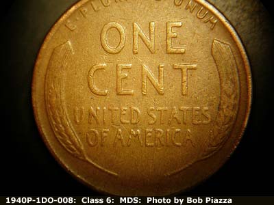 Die-stage B marker on 1940P•1DO•008 (1940 Doubled Die Obverse).