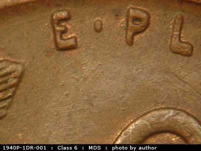 1940 Lincoln cent obverse, CopperCoins die 1940P•1DR•001.