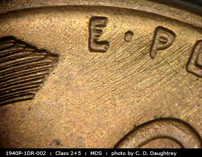 1940 Lincoln cent obverse, CopperCoins die 1940P•1DR•002.