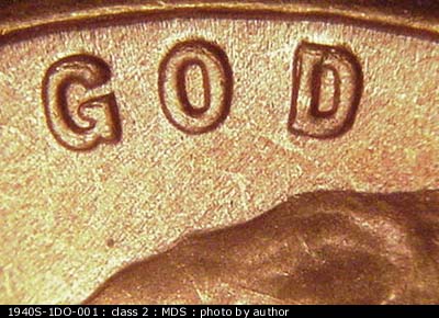 Die-stage B marker on 1940S•1DO•001 (1940 Doubled Die Obverse).