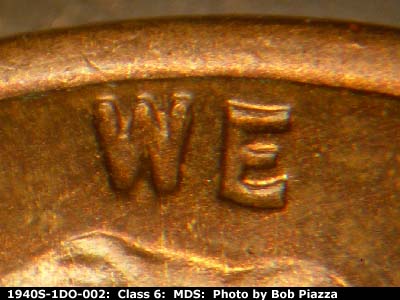 Die-stage B marker on 1940S•1DO•002 (1940 Doubled Die Obverse).