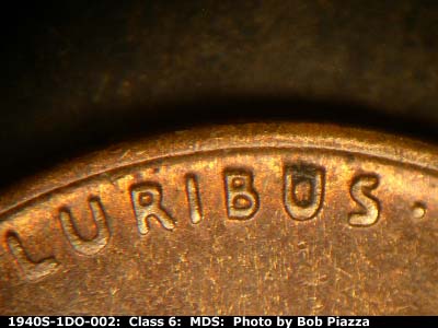 Die-stage B marker on 1940S•1DO•002 (1940 Doubled Die Obverse).