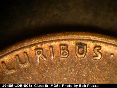 Die-stage B marker on 1940S•1DR•006 (1940 Doubled Die Reverse).