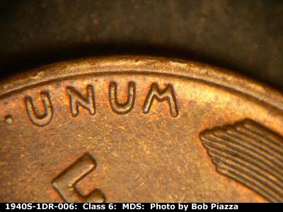 Die-stage B marker on 1940S•1DR•006 (1940 Doubled Die Reverse).