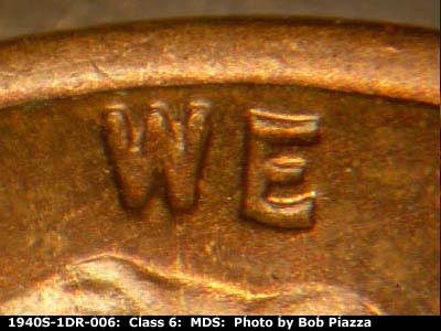 Die-stage B marker on 1940S•1DR•006 (1940 Doubled Die Reverse).