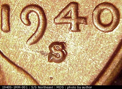 1940 Lincoln cent obverse, CopperCoins die 1940S•1MM•001.