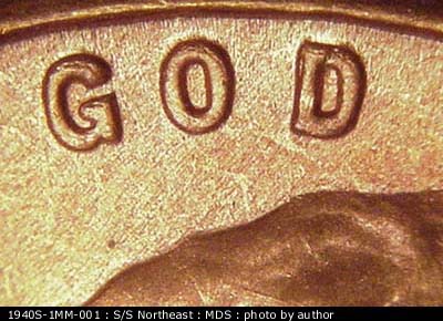 Die-stage B marker on 1940S•1MM•001 (1940 Repunched Mint Mark).