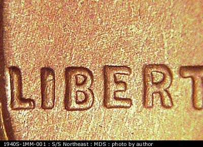 Die-stage B marker on 1940S•1MM•001 (1940 Repunched Mint Mark).