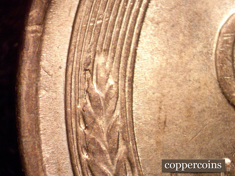 Die-stage B marker on 1940S•1MM•007 (1940 Repunched Mint Mark).