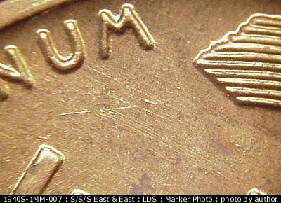 Die-stage C marker on 1940S•1MM•007 (1940 Repunched Mint Mark).