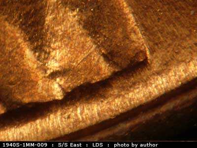 Die-stage C marker on 1940S•1MM•009 (1940 Repunched Mint Mark).